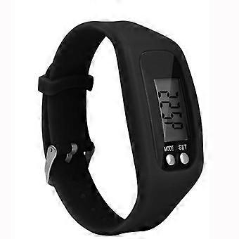 2024240MM Silicone Pedometer Watch Outdoor Sports Fitness Watch JF 698 Black