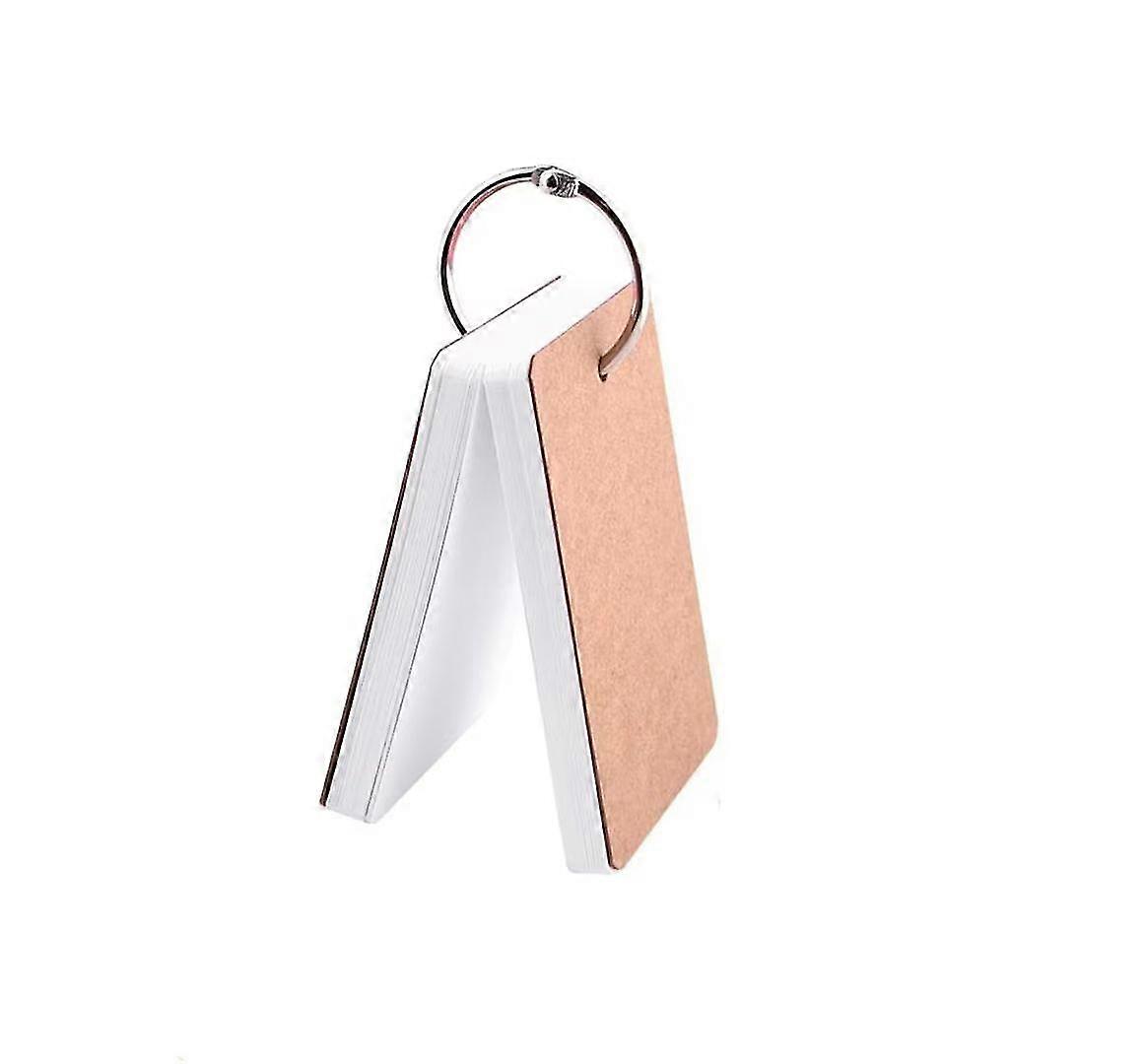 Study Cards Index Cards Flash Cards Kraft Paper Memo Scratch Pads With Metal Binder Ring(2pcs, Brown)