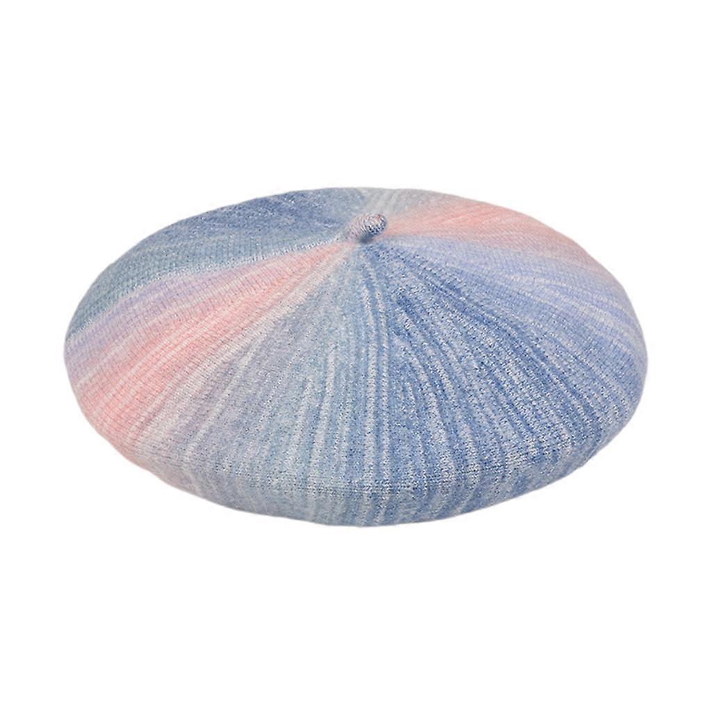 Vintage Gradient Wool Knitted Beret Hat All-match Cap Accessories Fall Winter