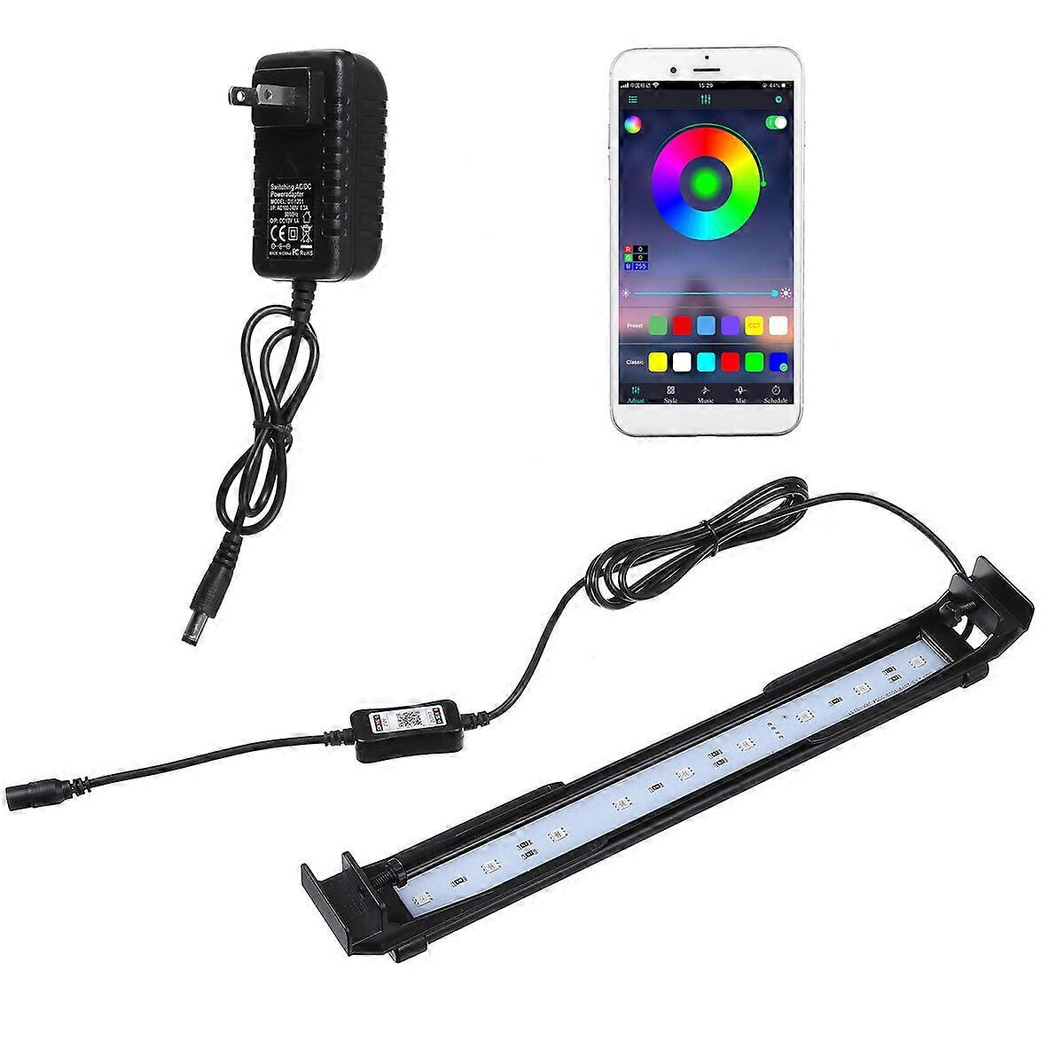 Dimmable 32cm 10w Bluetooth App Controlled Rgb Led Aquarium Lighting Adjustable