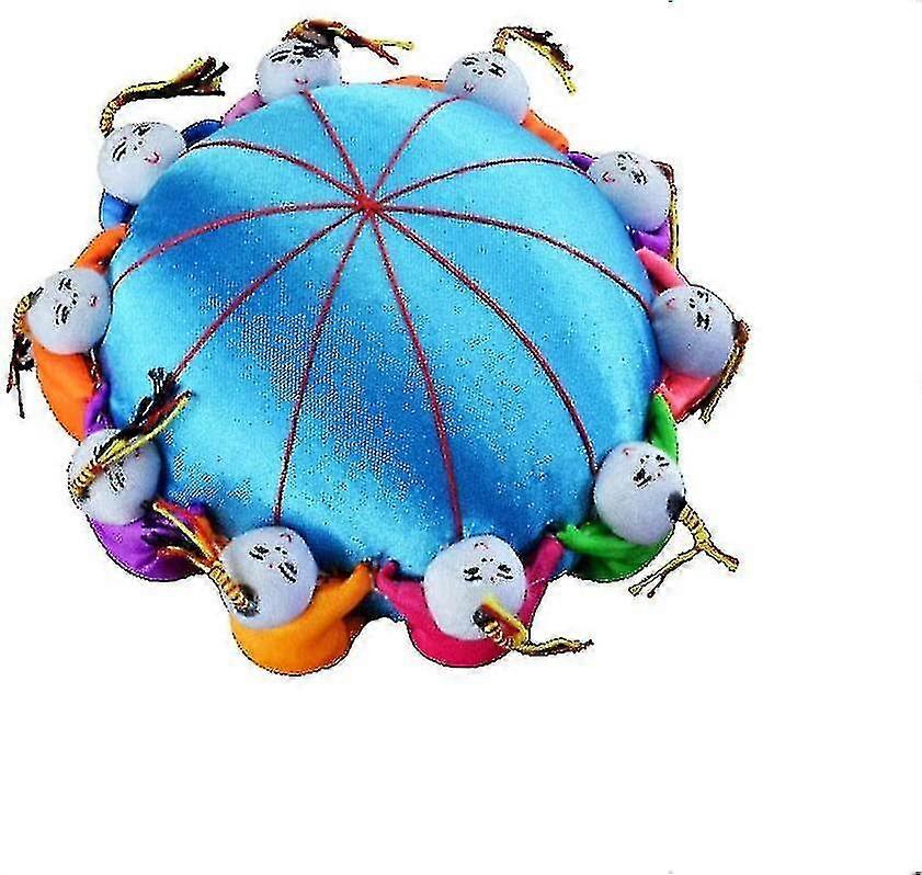 N 4 « Coussin d’aiguille oriental fait à la main avec 10 enfants (bleu)
