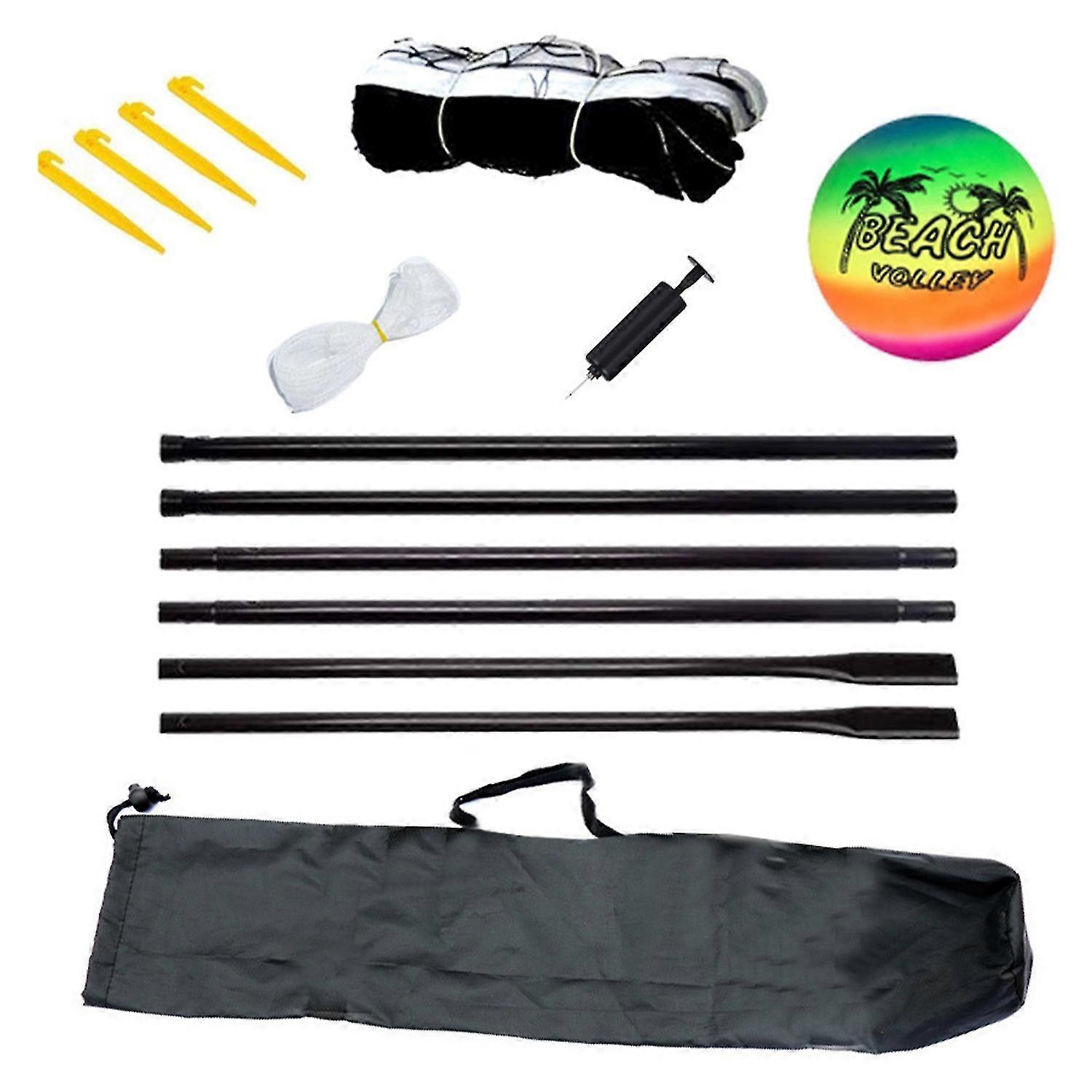 Beach Volleyball Net Football Net Badminton Net with Stand Package Bag for Backyard Outdoor Portable