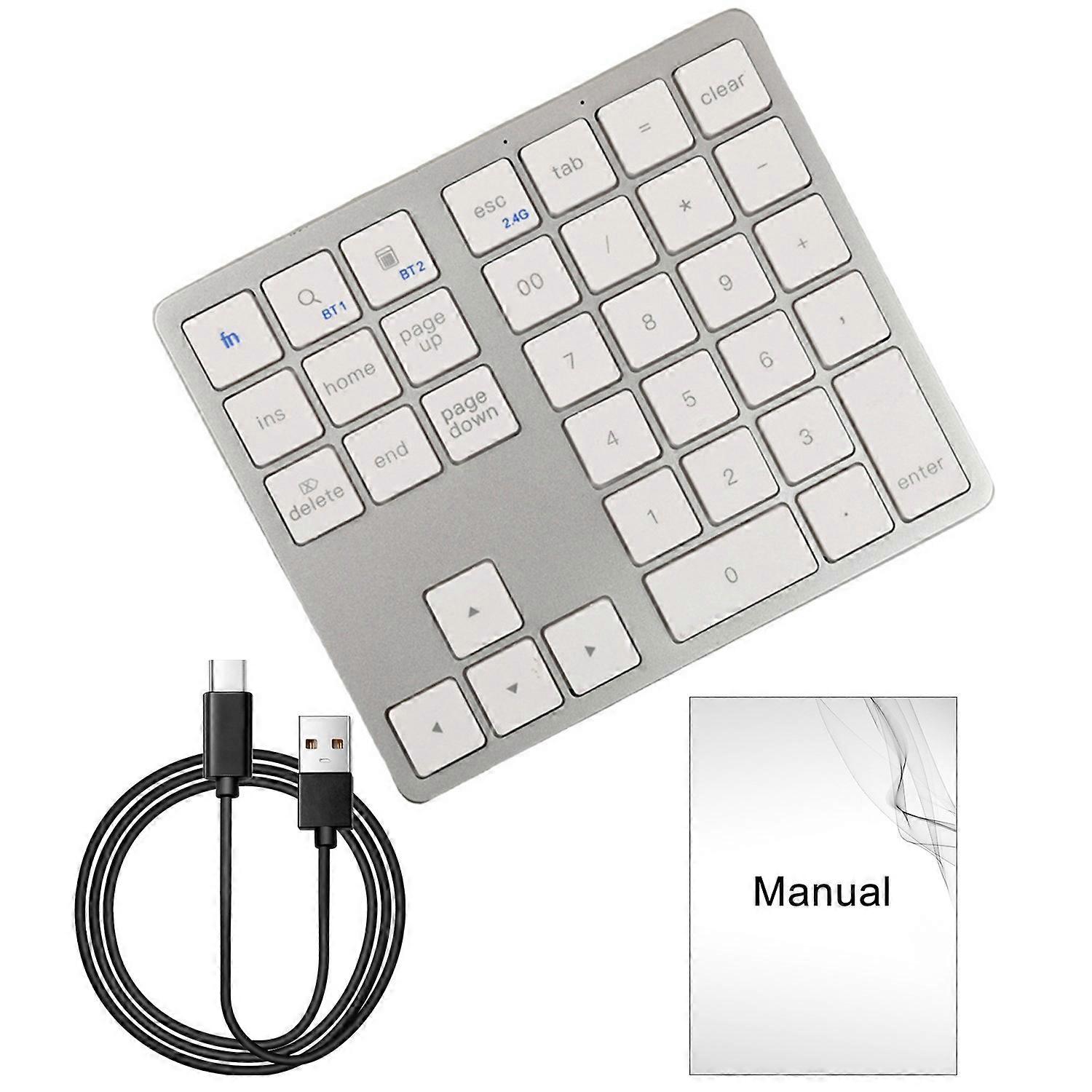 Wireless Bluetooth-compatible Number Pad 35 Keys Silent Number Keypad Laptop Computer Desktop Numpad