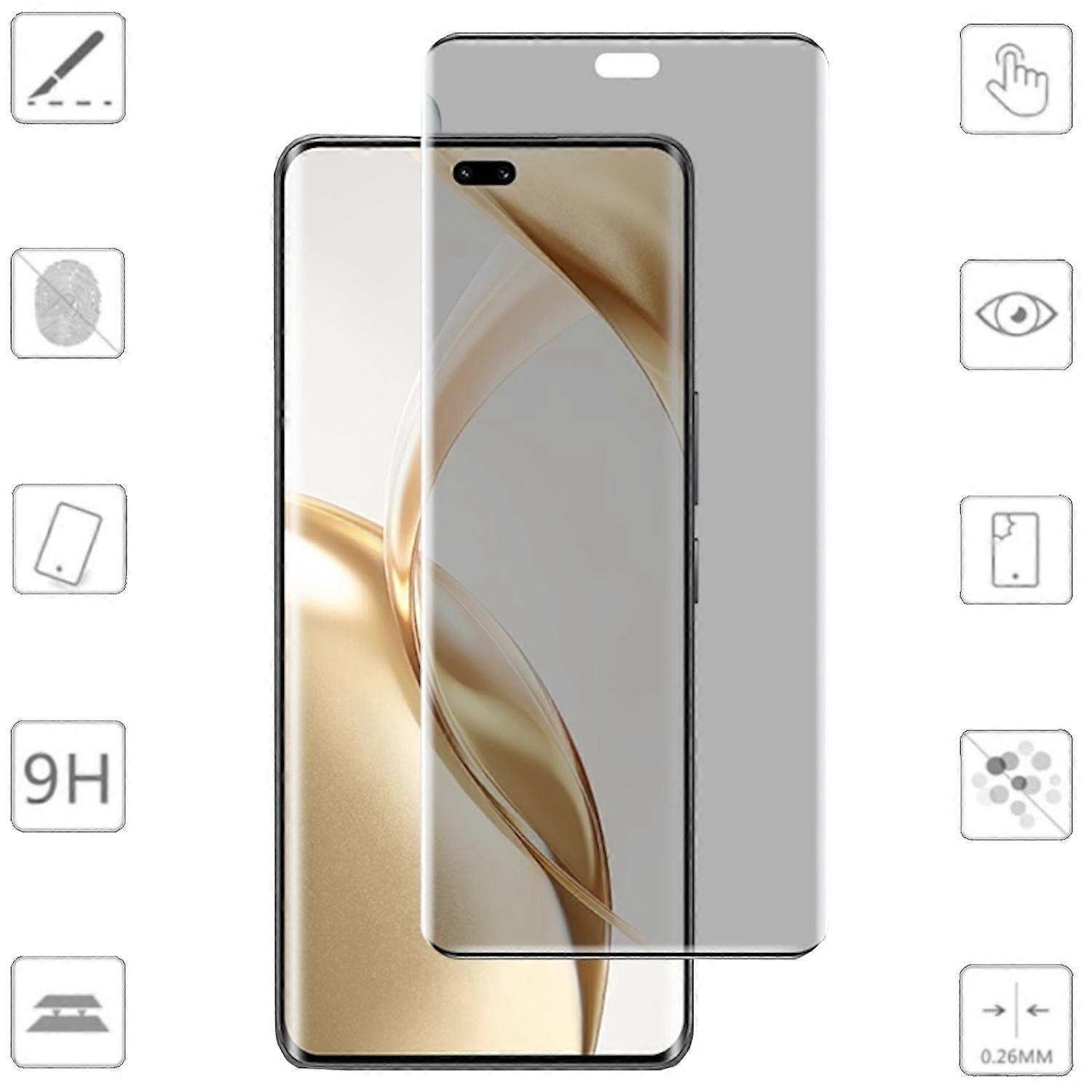 For OnePlus 13R 2x 4D Privacy Display Full Curved Tempered Glass Protector