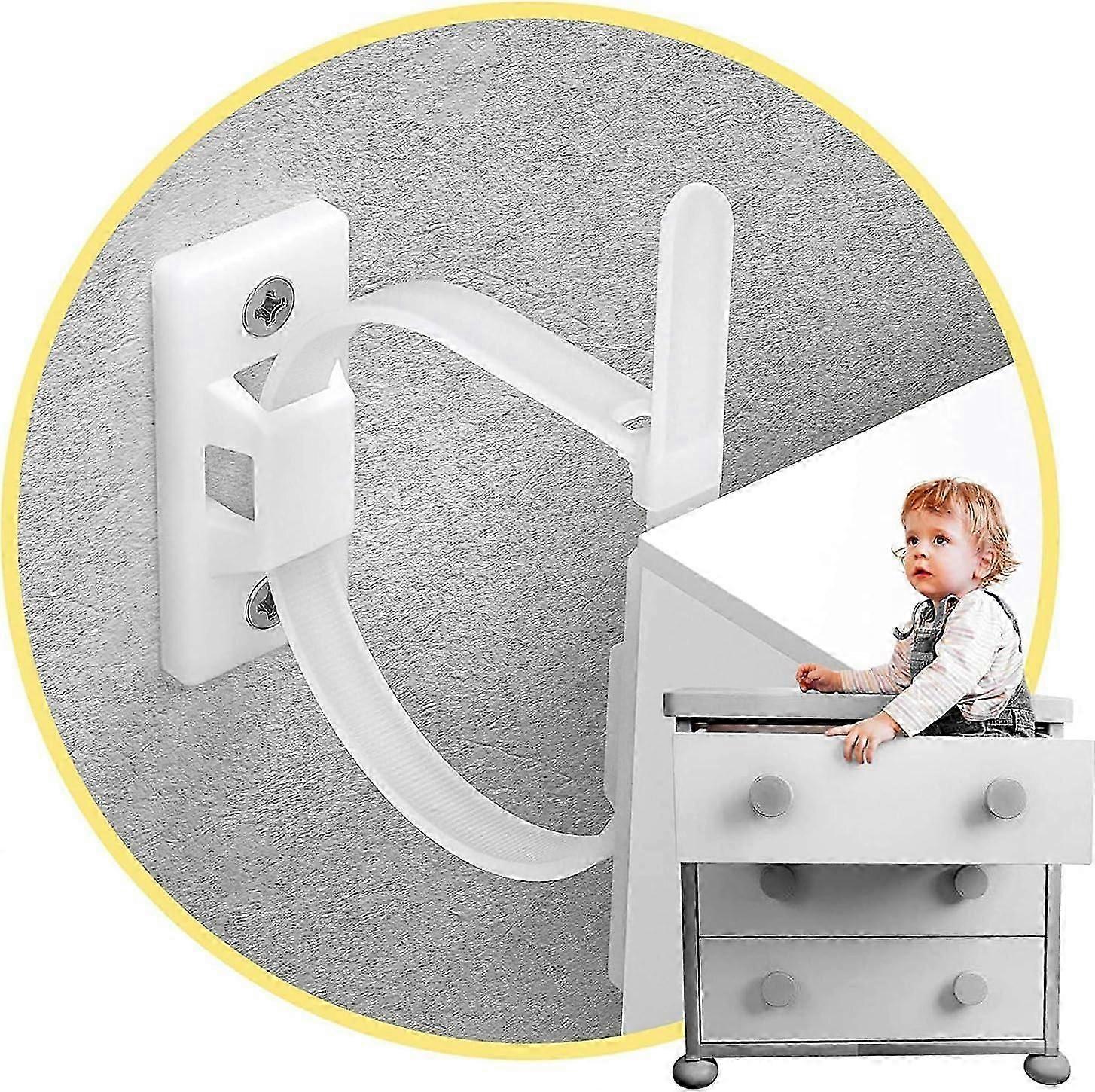 10-pack möbelremmar, babysäkra tippskyddsankare, väggankare