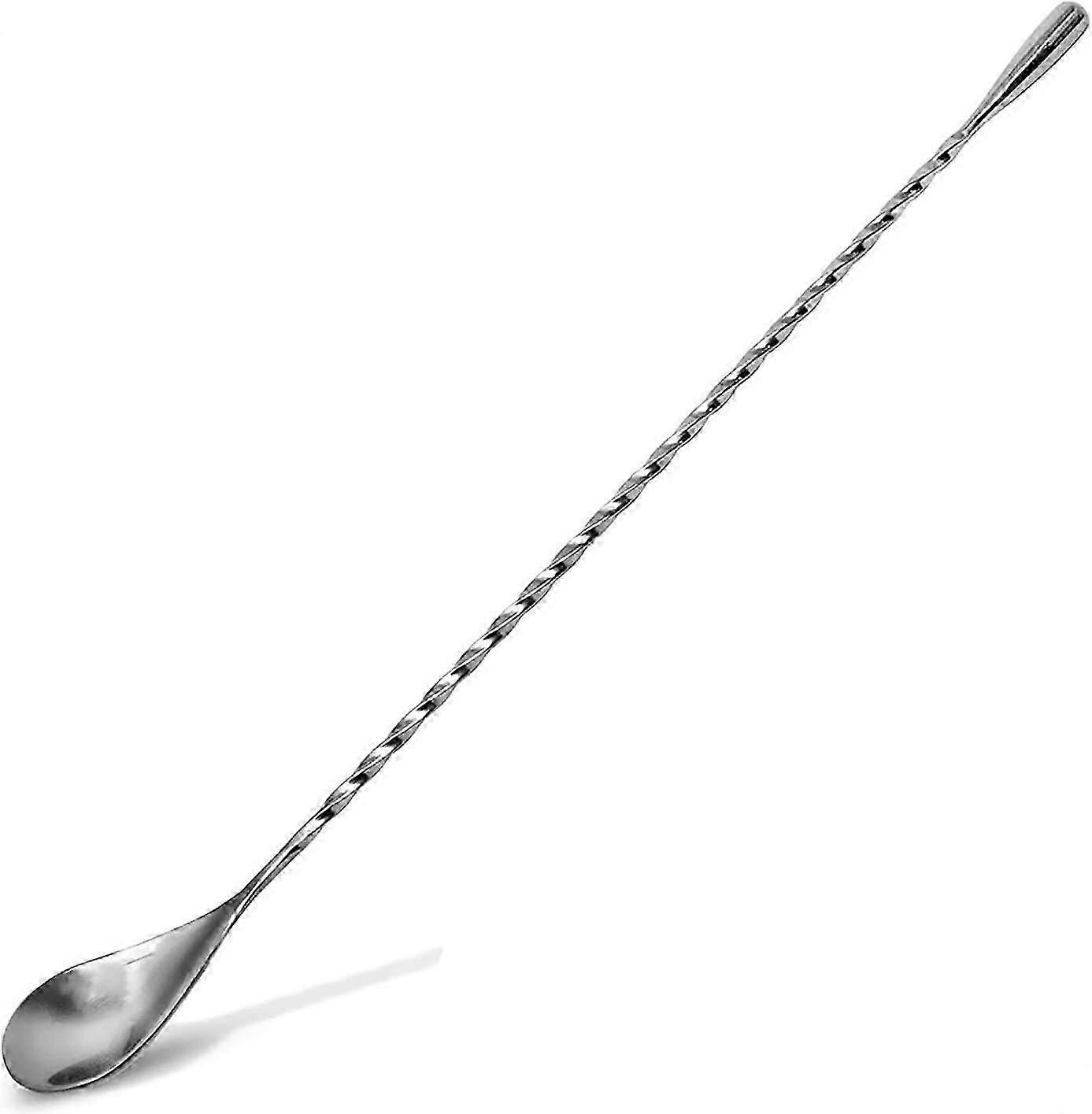 Colher de mistura de aço inoxidável de 12 polegadas, ferramenta de bar de coquetel espiral