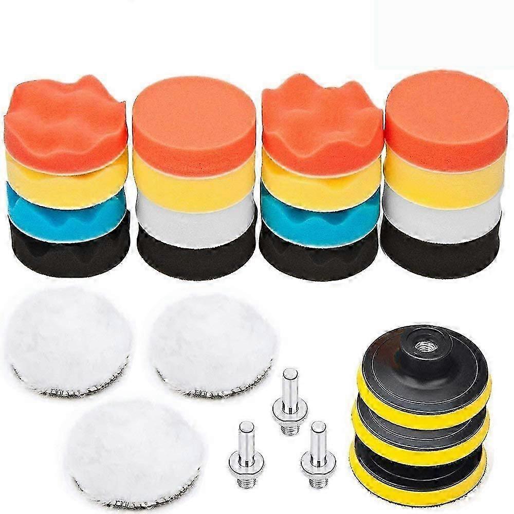 Esponja de polimento 25Pcs Car Polishing Sponge com Kit Adaptador para 3 polegadas Car Buffing Buffing Polimento