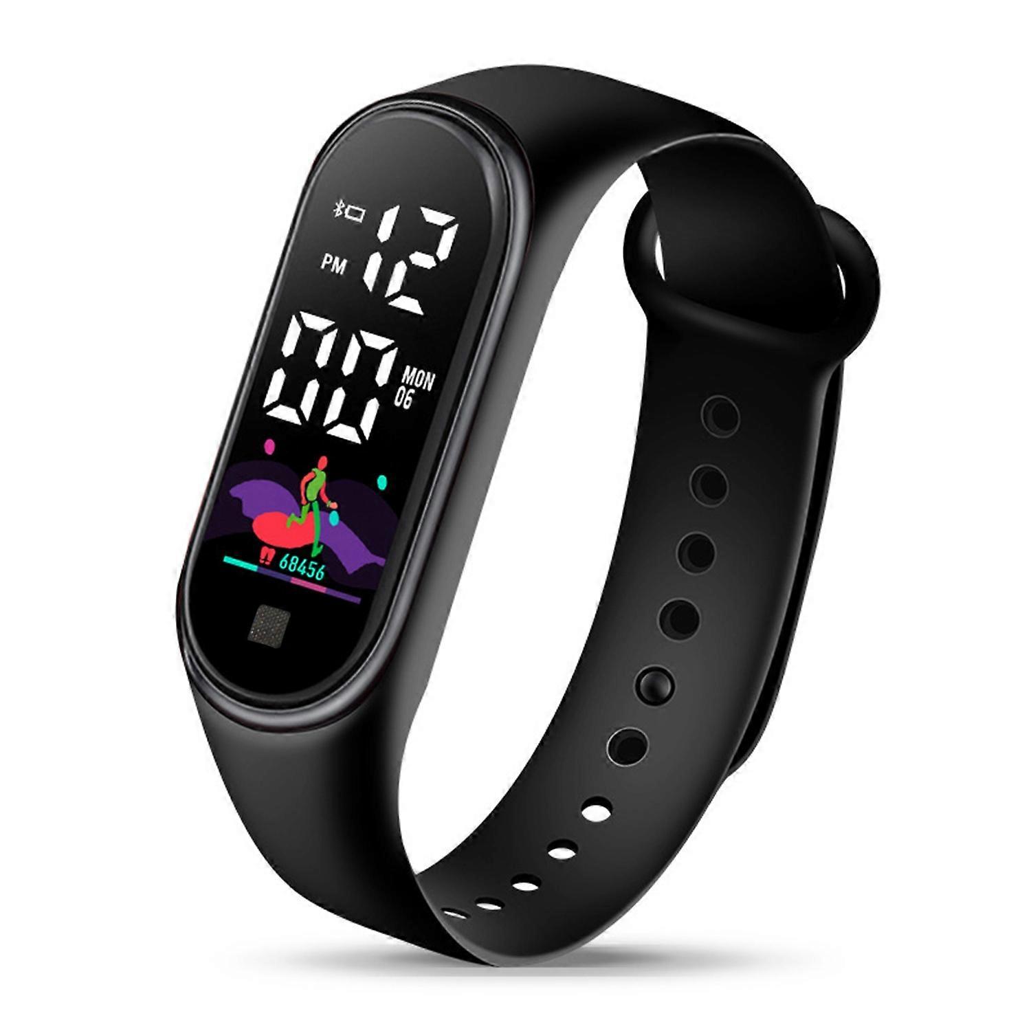 Pulseira esportiva de moda com display LED mostrador arredondado ajustável pulseira de silicone relógio digital