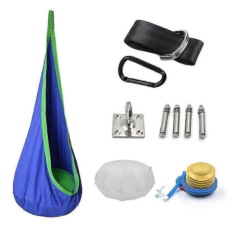 Femor Hanging Cave, ldren's Hanging Chair With Hooks And Hanging Ropes, Hanging Bag As A Cuddly Cave Or Gymnastics Equipment For ldren, Blue-pur