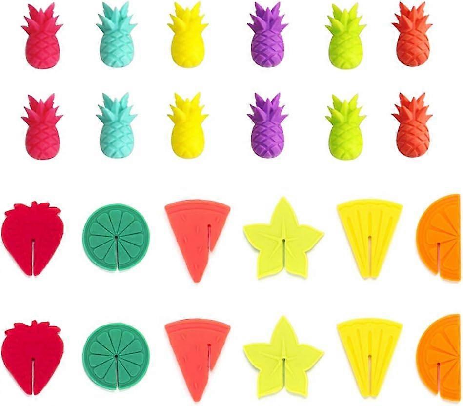 Fruit-Shaped Reusable Cup Identifiers Fast-Drying Stone Tray