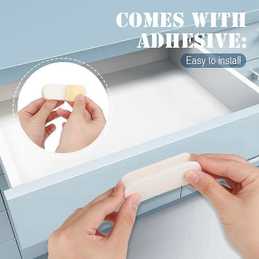 4Pcs Self-Stick Instant Cabinet Drawer- for Kitchen Cabinet Knobs Drawer Window Sliding Door-Wardrobe Self-Stick Push Pull Helper Stick-on Handles