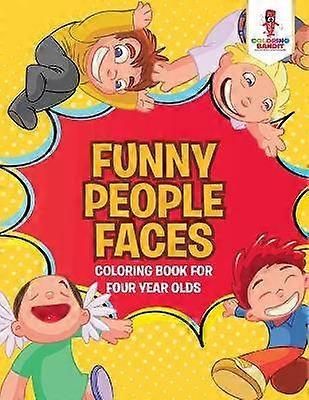 Funny People Faces  Coloring Book for Four Year Olds