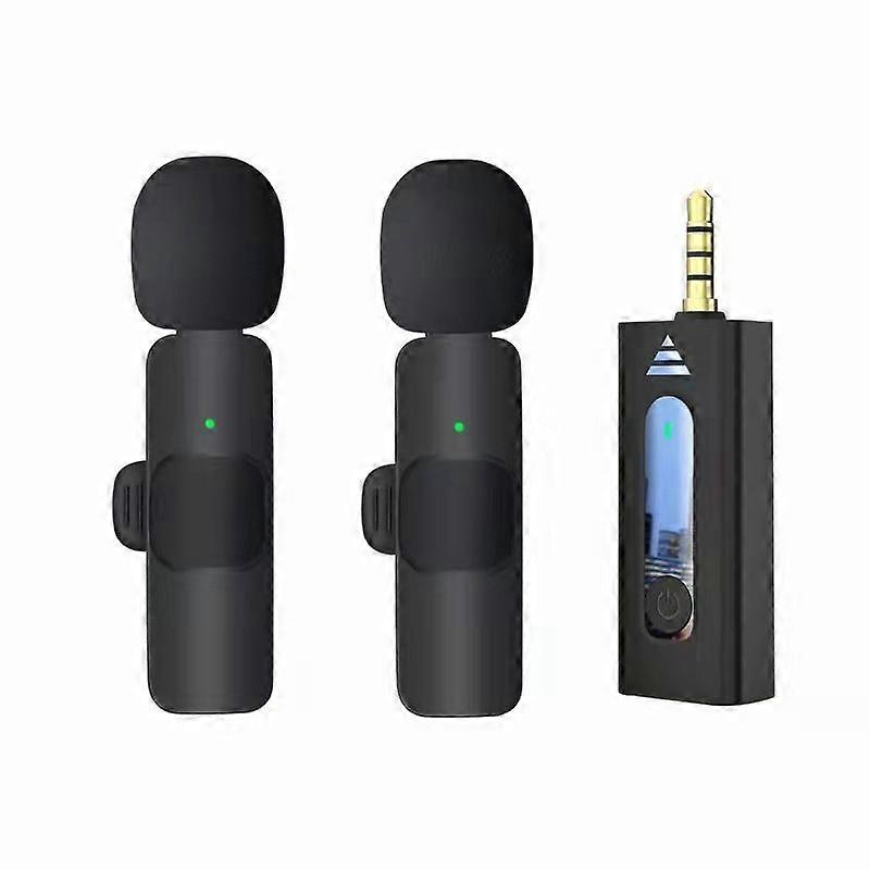 Lavalier Wireless Noise Reduction Microphone for Phone / Camera / Laptop / MacBook with 3.5mm Receiver One by Two