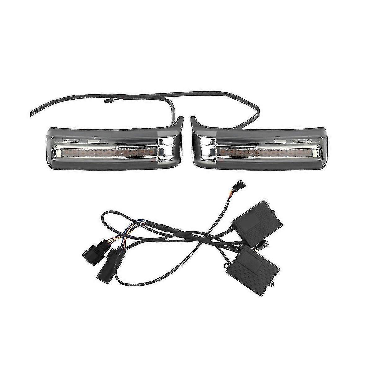 For Motorcycle Big Glide Conversion Side Box Tail Light Travel Box Side Light 97-22 Years Black