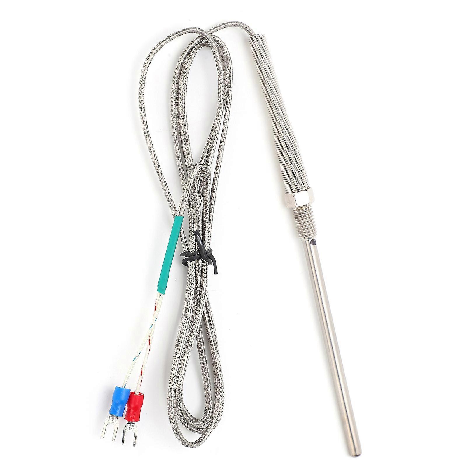 3.9in K-Type Probe Thermocouple Precise 0-800°C Temperature Test M8 Thread with 4.9ft Cable