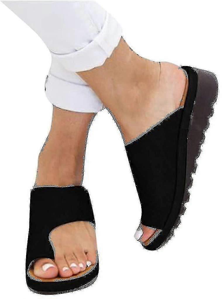 Orthopedic Bunion Corrector Sandals, Women's Comfortable Platform Pu Leather Shoes