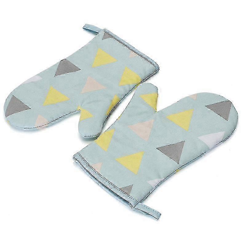 Thick Heat-Resistant Baking Gloves for Kitchen - 2 Pieces Blue