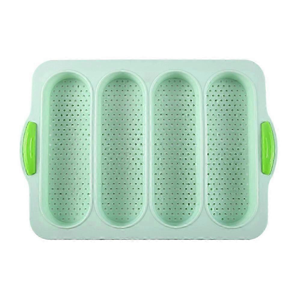 Baguette Pan For Baking-4 Cavities Silicone Baguette Pan Non-stick French Bread Baking Mould Loaf Pan With Holes Bread Moulds Tray For Diy Home Restau