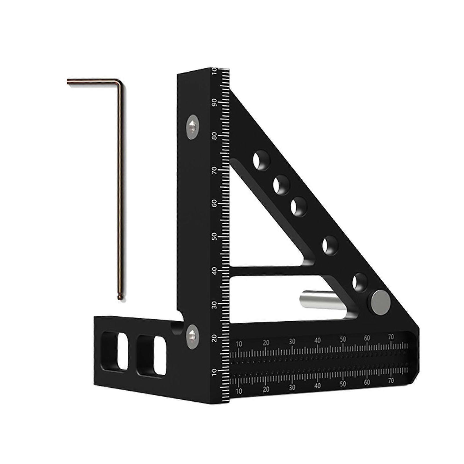 Handy 3 in 1 Hole Punch Ruler Convenient Square Clear Scale Essential Tool Suitable for Crafts Carpentry & Home Projects