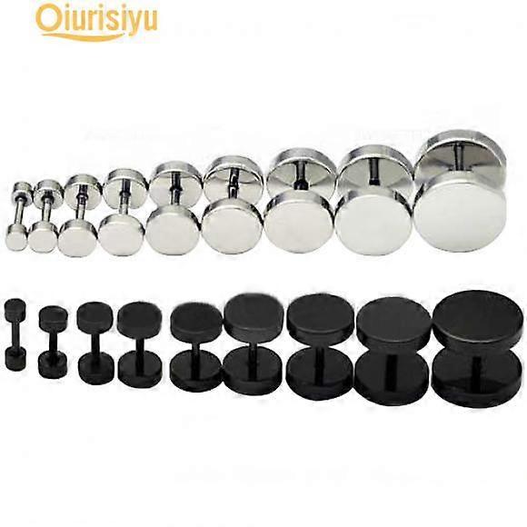 1 Pair Men's Barbell Punk Gothic Ear Studs Earrings