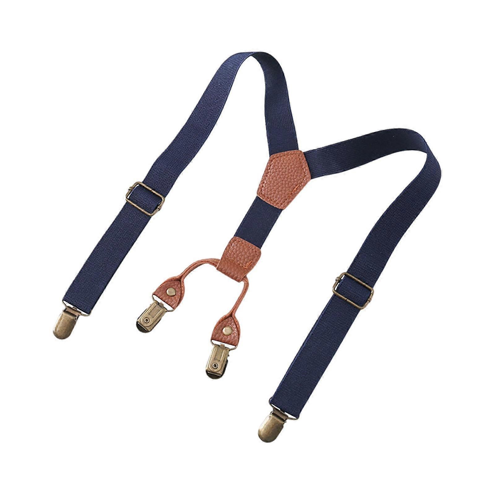 Kids Suspender for Child Elastic Straps with 4 Clips Heavy Duty Y Back Brace