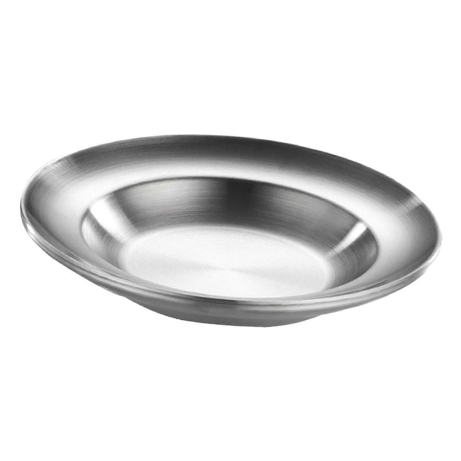 Dinner Plate Serving Dishes Practical Multiuse Grilling Tray Double Layer Round