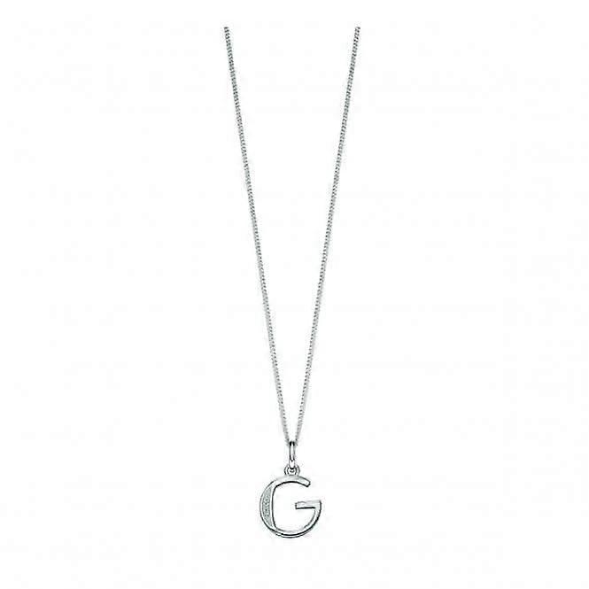 Beginnings 纯银装饰艺术首字母 G 立方氧化锆吊坠 P4729C