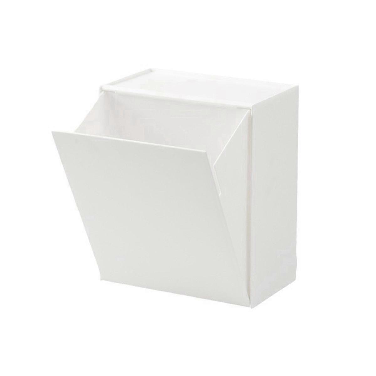 Wall-Hung Storage Box Bathroom Semi-Flip Paper Towel Garbage Bag