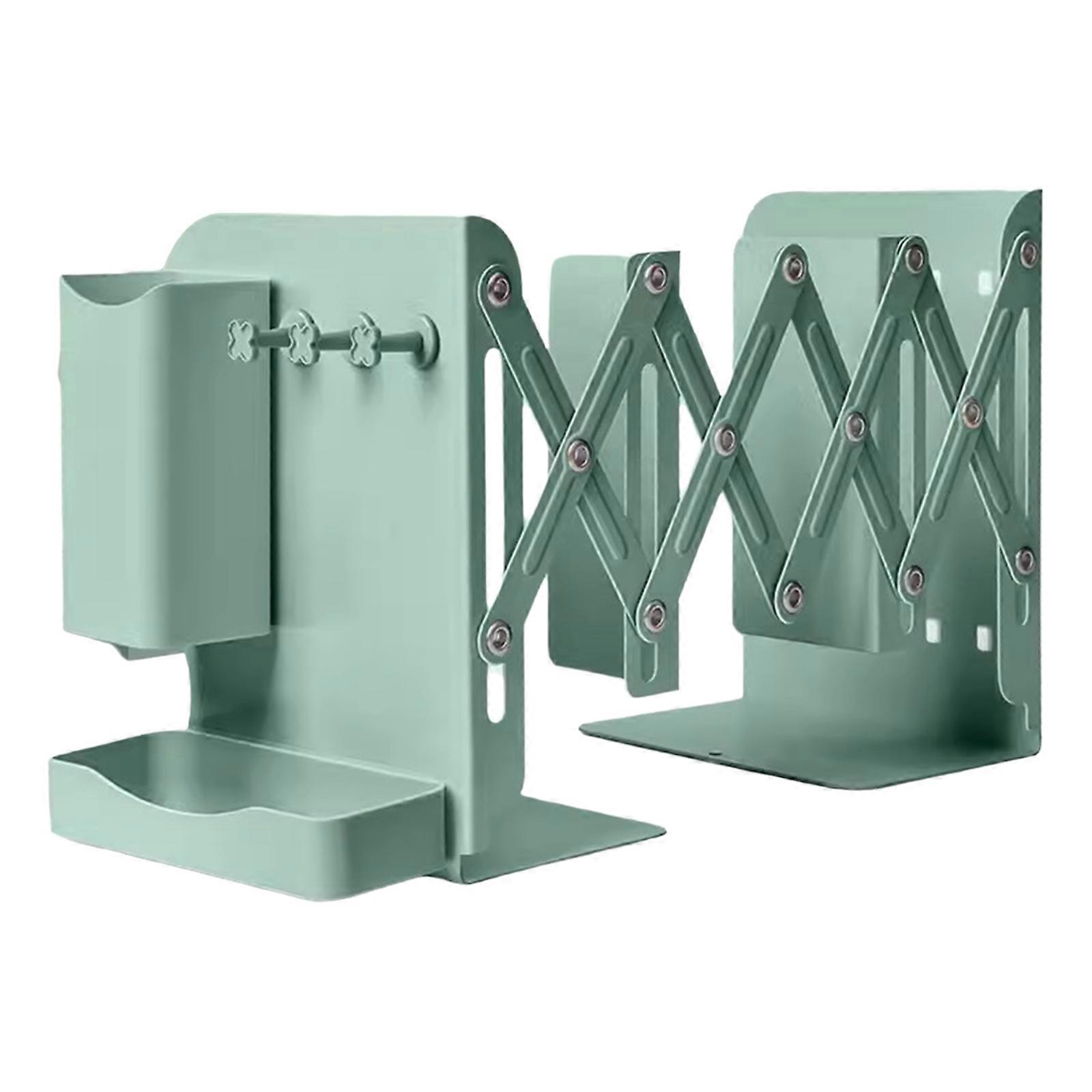 Multifunctional Book End Book Stoppers Retractable Bookends Practical Book Holders Book Support Rack Decorative Bookend Olive Green