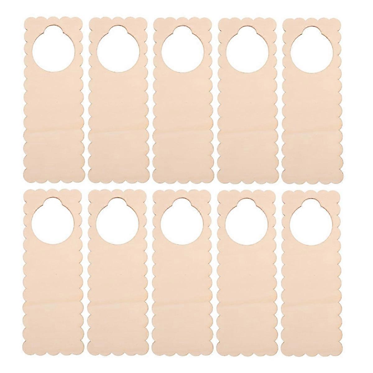 20PCS Unfinished Wood Door Knob Hangers Door Knob Signs DIY Craft D