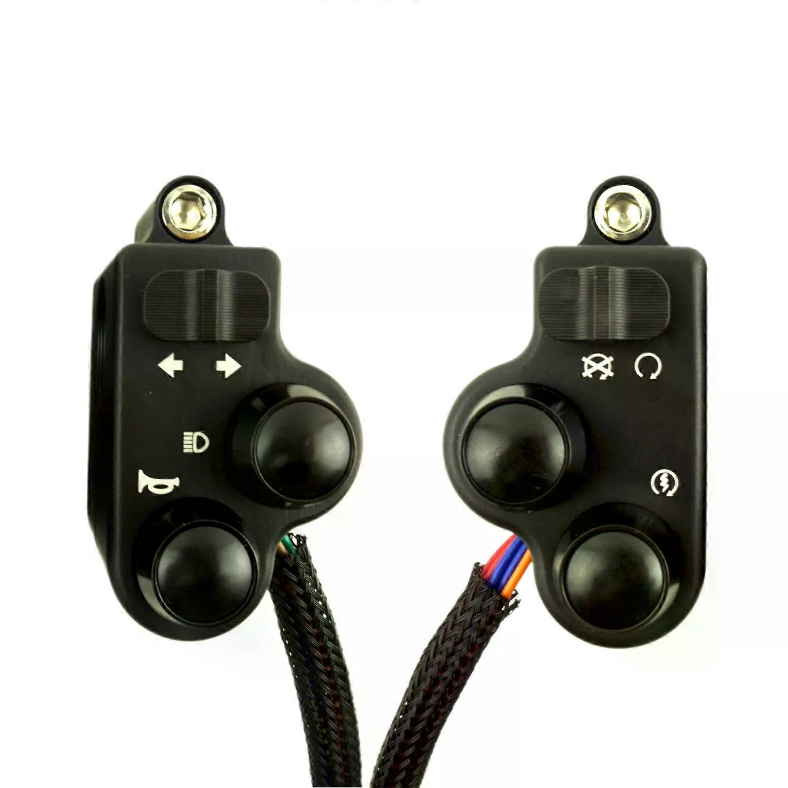 Vintage Motorcycle Handlebar Control Switch Turn Signal Horn Start Kill Switch Button Universal for Cafe Racer Bobber Chopper