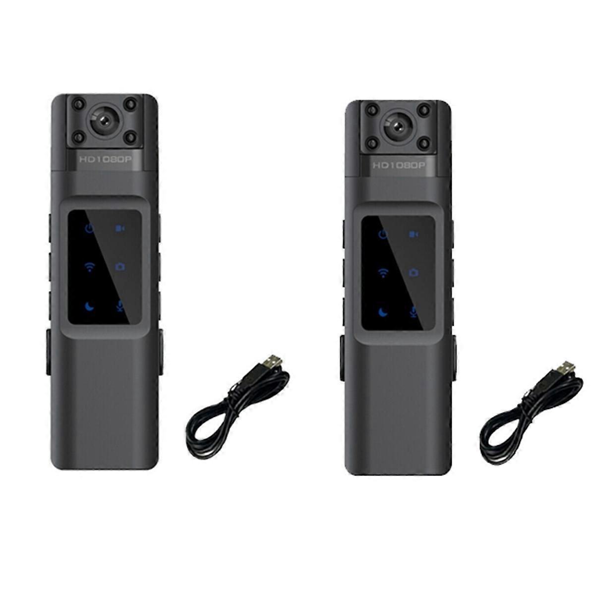 2 Pcs HD 1080P Mini Camera, Convenient Back Clip Night Vision (WiFi)