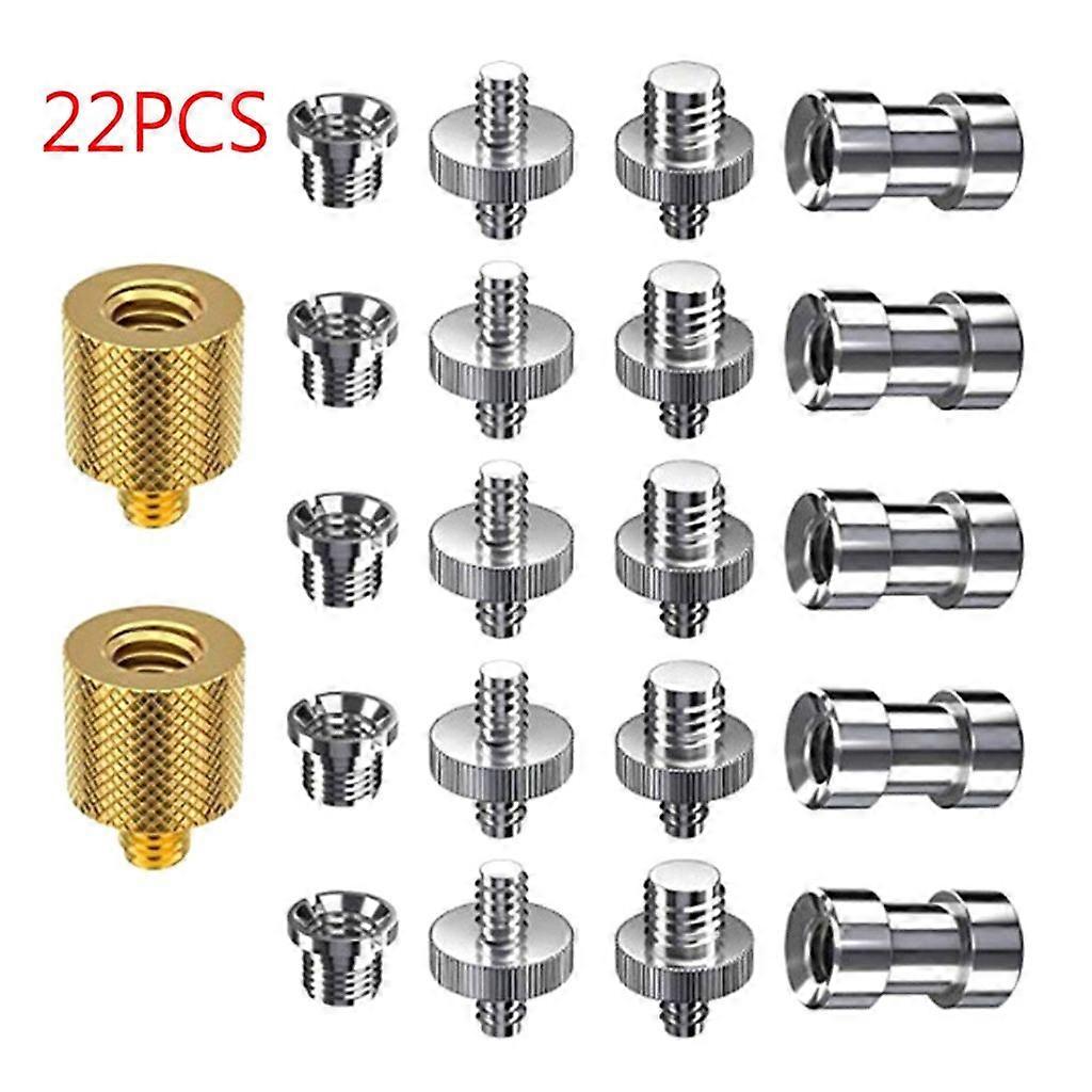 22Pcs 1/ 4" Male Screw Thread Convert Adapter For Camera Quick Mounting Plate