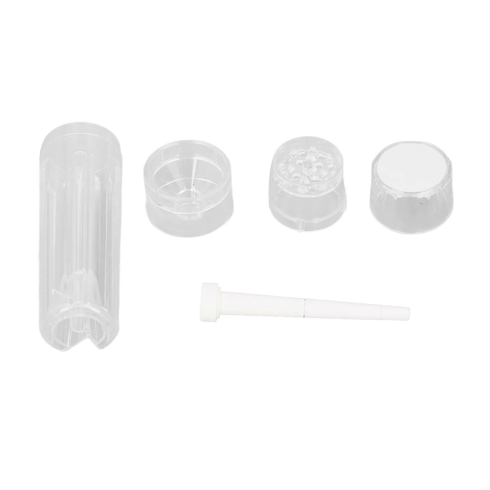 Transparent Herb Grinder Portable Washable Detachable Transparent Cone Loader Herb Spice Storage Grinder Set White