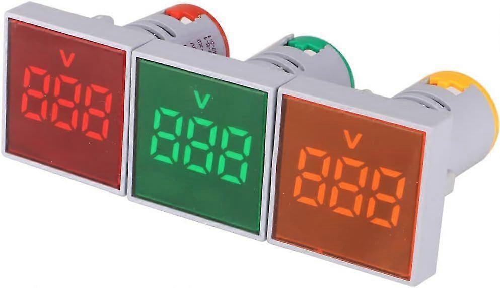 22mm AC Voltage Display Digital LED Display Voltmeter AC 60V-500V Voltage Meter Monitor 110V 220V 380V Voltage Detector Signal Indicator Panel Light (
