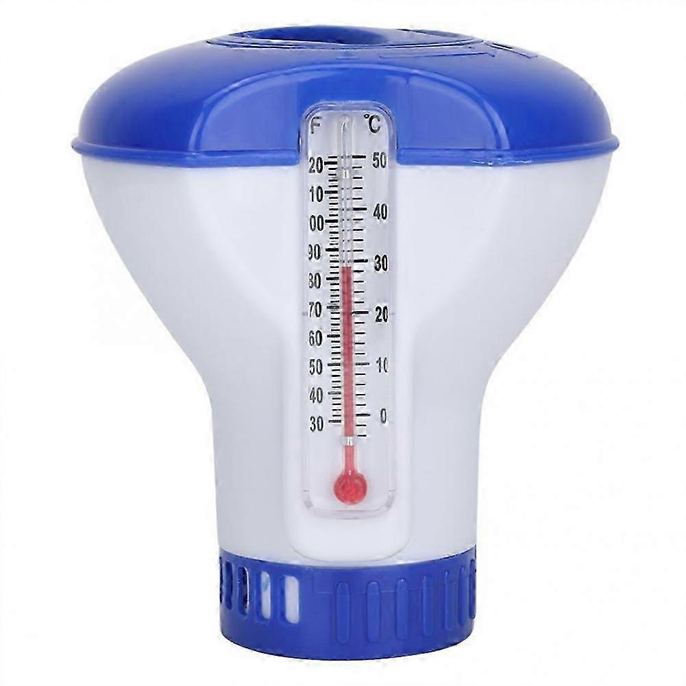 Apply Swimming Pool Floating Pills Disinfecting Box with Thermometer Automatic Drug Dispenser Afloat Disinfection Swim Pool Accessorie