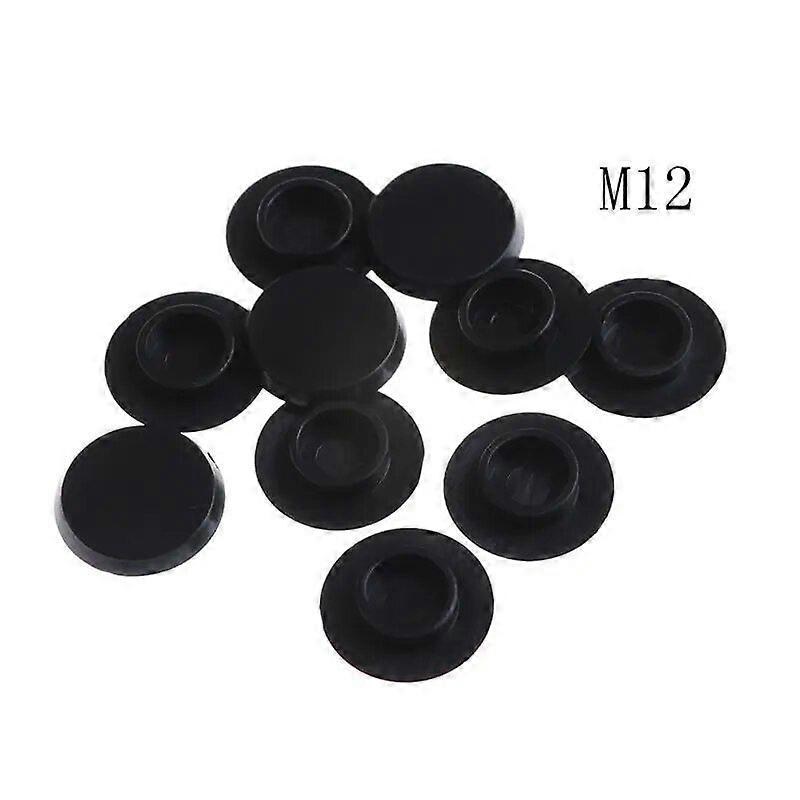 10Pcs M4-24 Practical Black Hex Socket Fasteners Screws Covers Caps Allen Bolt Screw Nut Round Head Cover Cap Protector