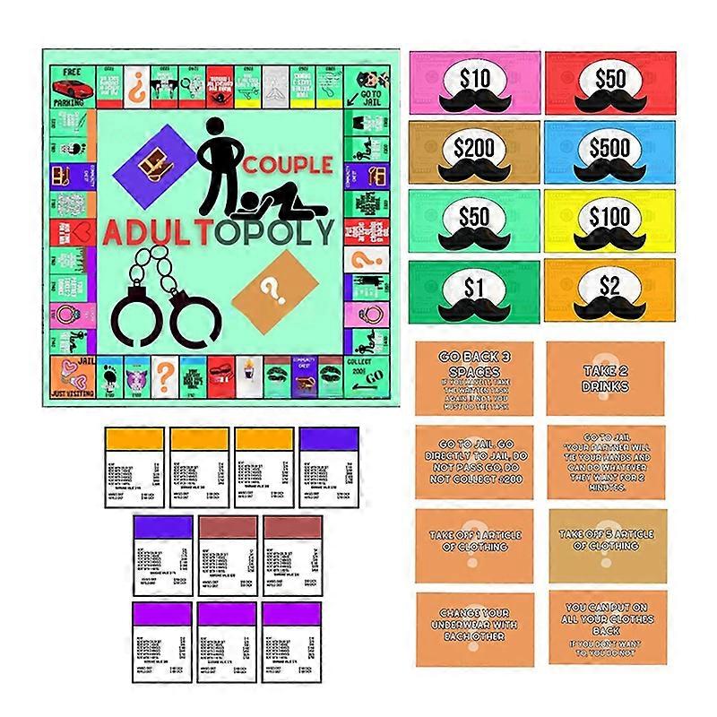 Adultopoly Board Game Couples Adultopoly Date Night Game Fun Interactive Relationship Card Game Conversation Cards For Couples