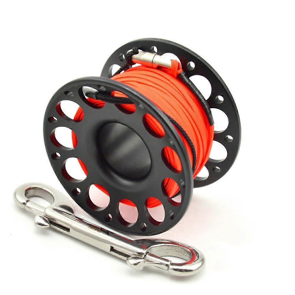 49/98FT Scuba Diving Reel Spool Finger Reel with Stainless Steel Double Hook, Durable Fishing Line Holder
