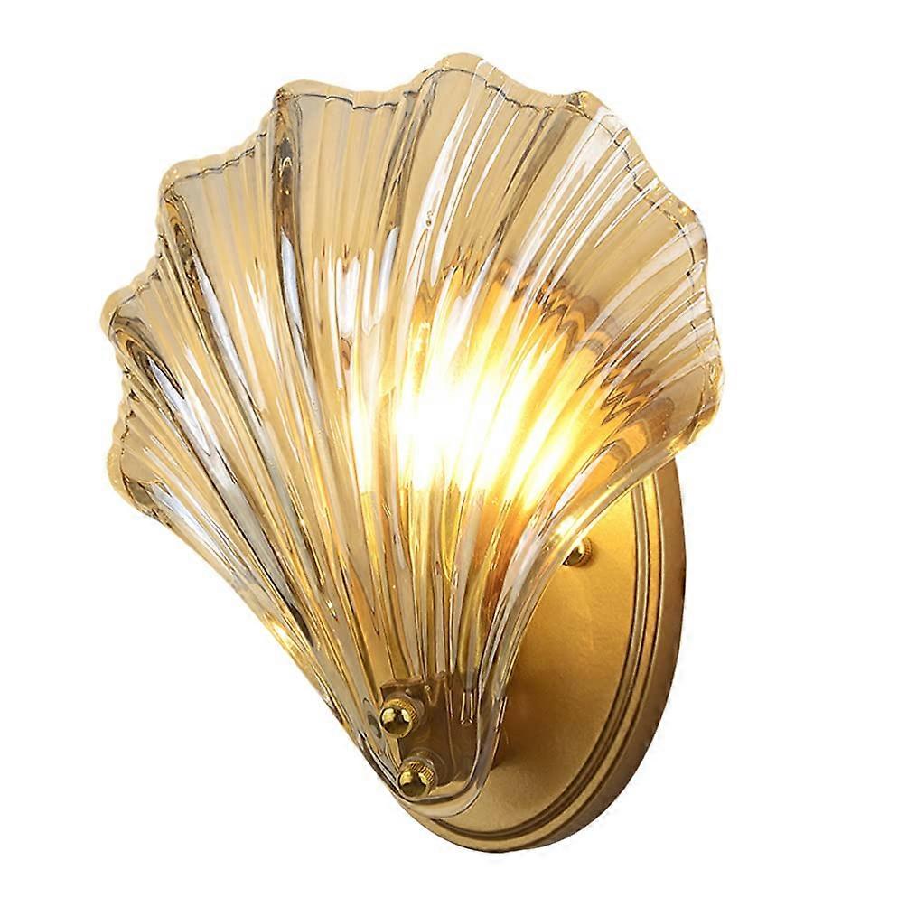 Crystal Wall Sconce Lighting American Style Nautical Sea Shell Modern Wall Lamp Indoor Hallway Sconce Light Fixtures for Bedroom Living Room Decor