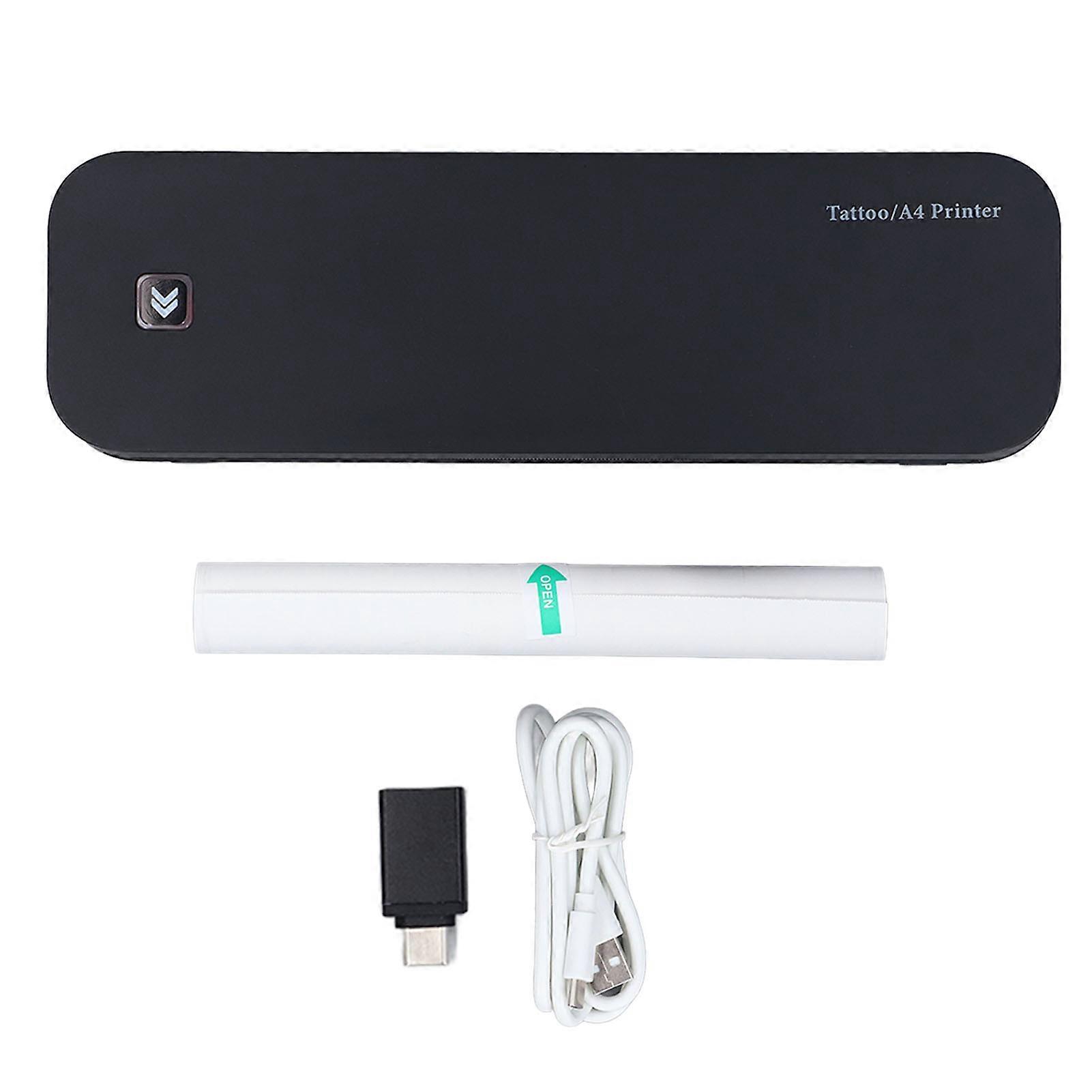 Transfer Stencil Printer High Resolution Thermal Tattoo Copier Wireless Connection IOS for Android Black