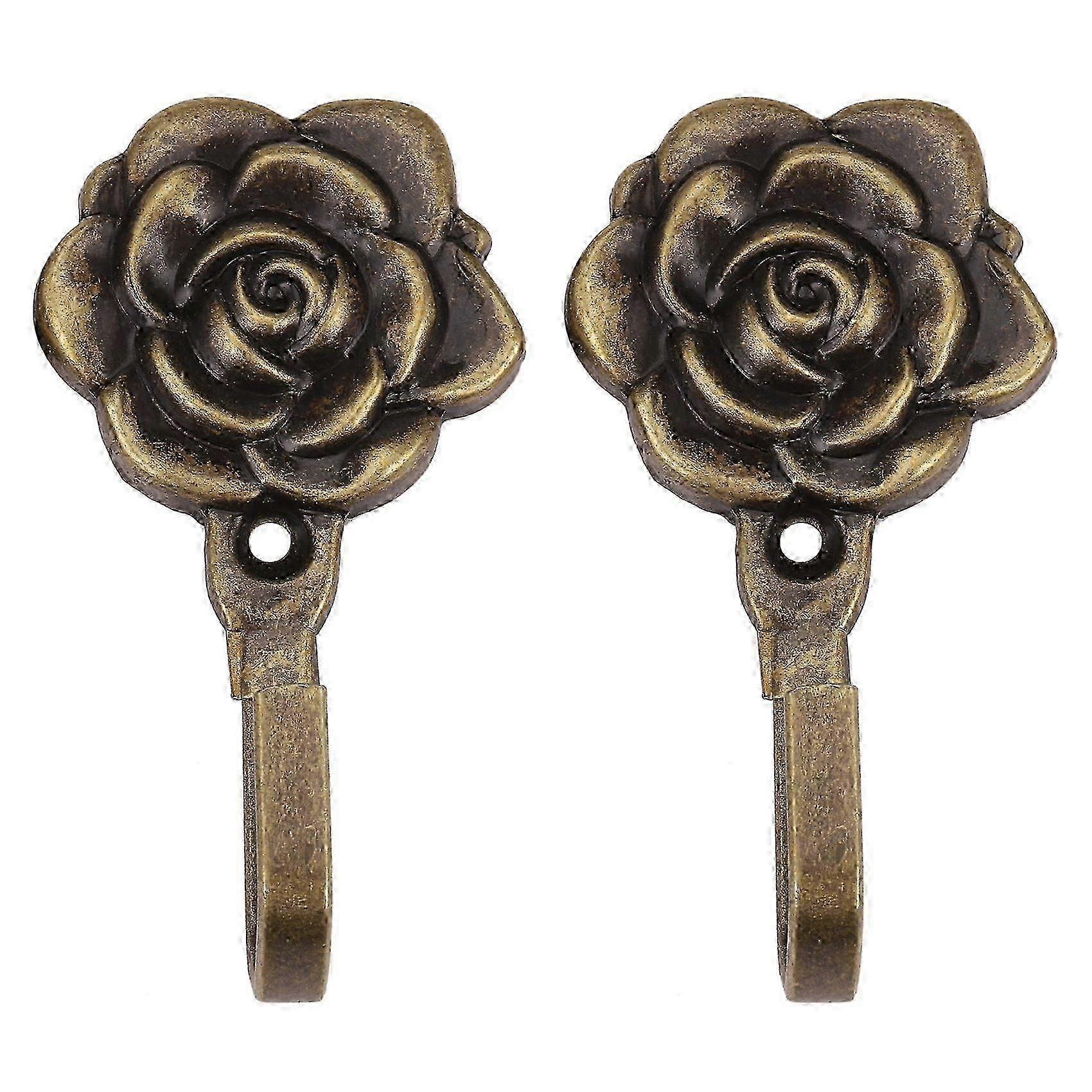 2Pcs Metal Flower Curtain Tie Back Tieback Holders Wall Hooks Decor