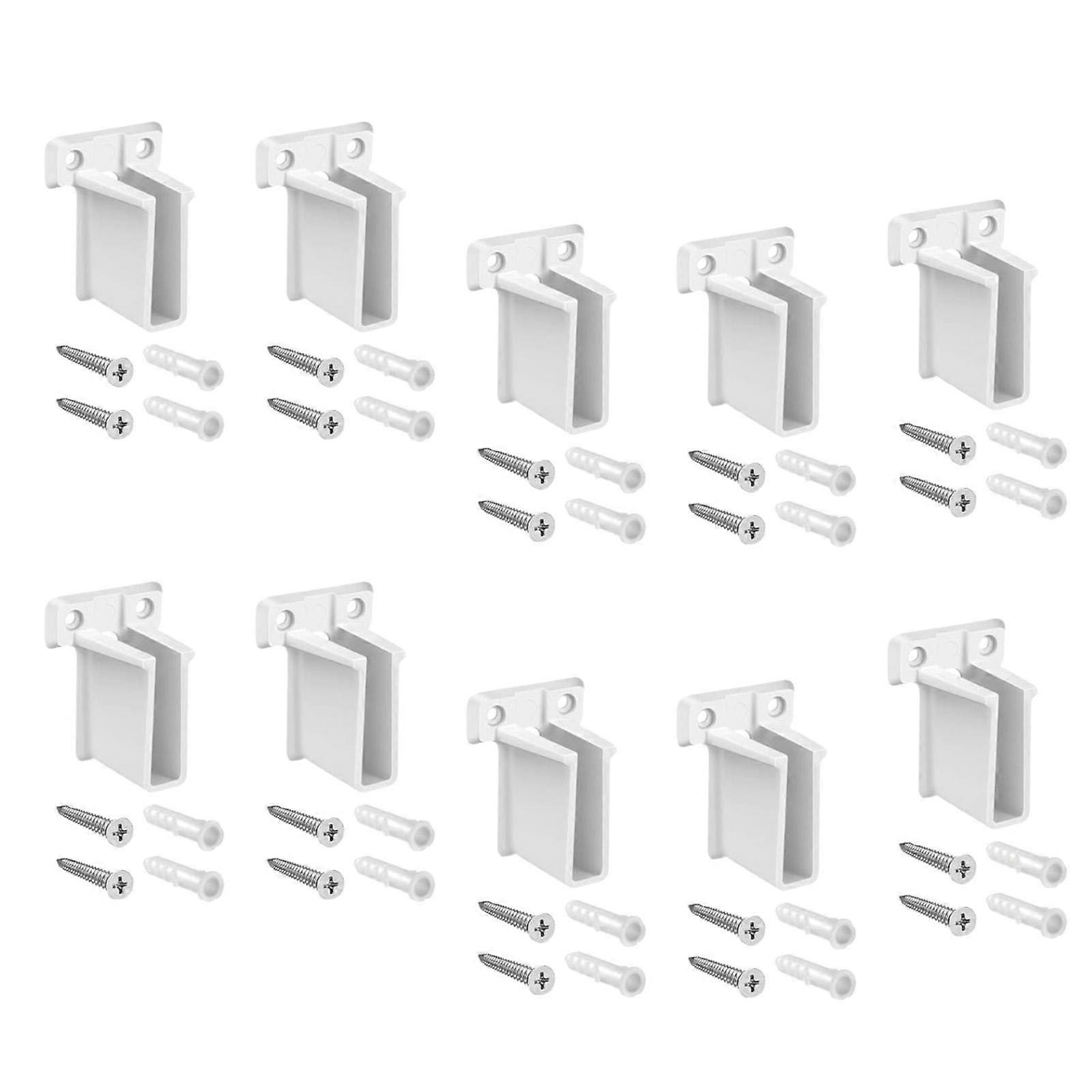 10 Pieces Closet Shelves Brackets White PE Material Wire Shelf End Brackets