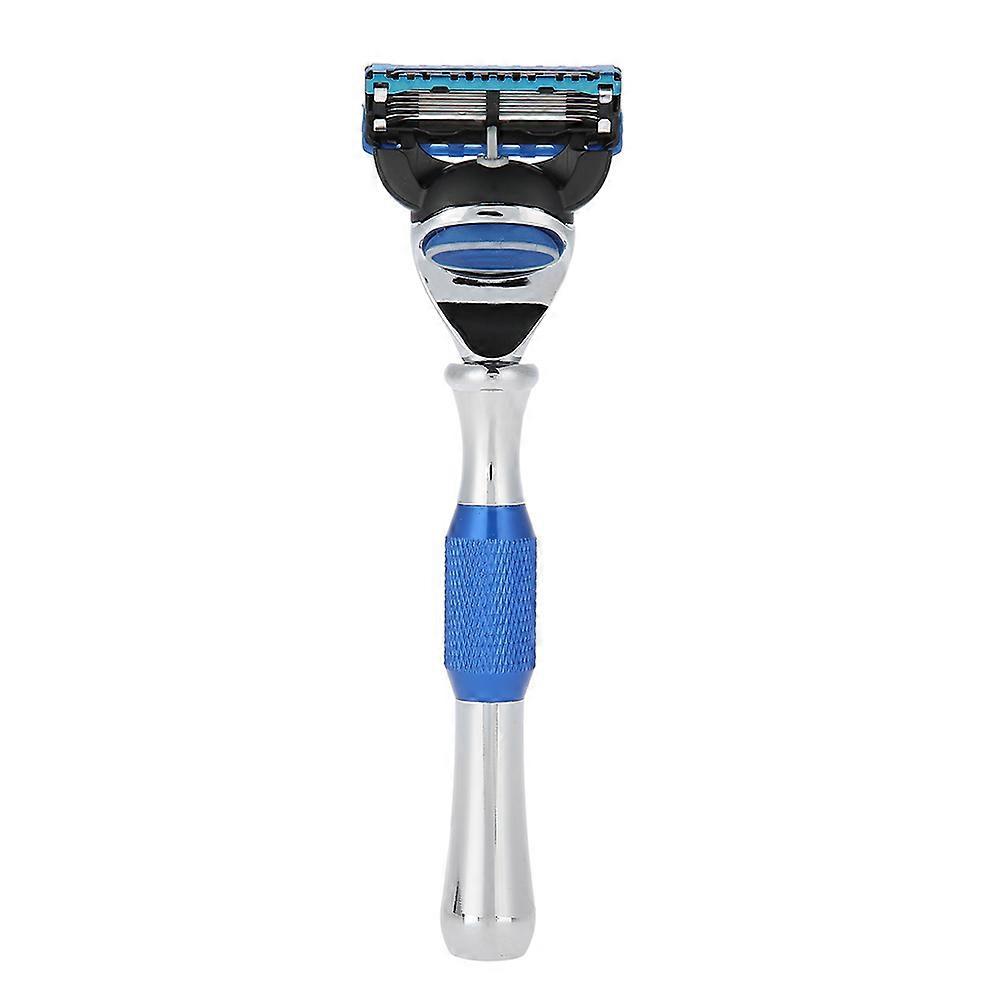 Manual Shaving Razor Five-layer Blades Razor Non-slip Shaver Men's Shaving Machine Blue