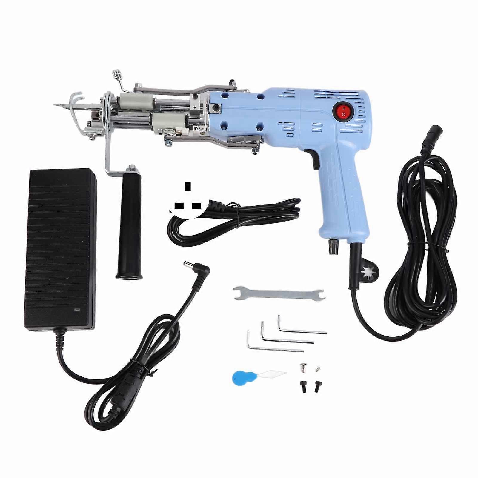 Rug Tufting Gun 2 in 1 Built in Motor 360° Adjustable Speed 200W Carpet Weaving Flocking Gun
