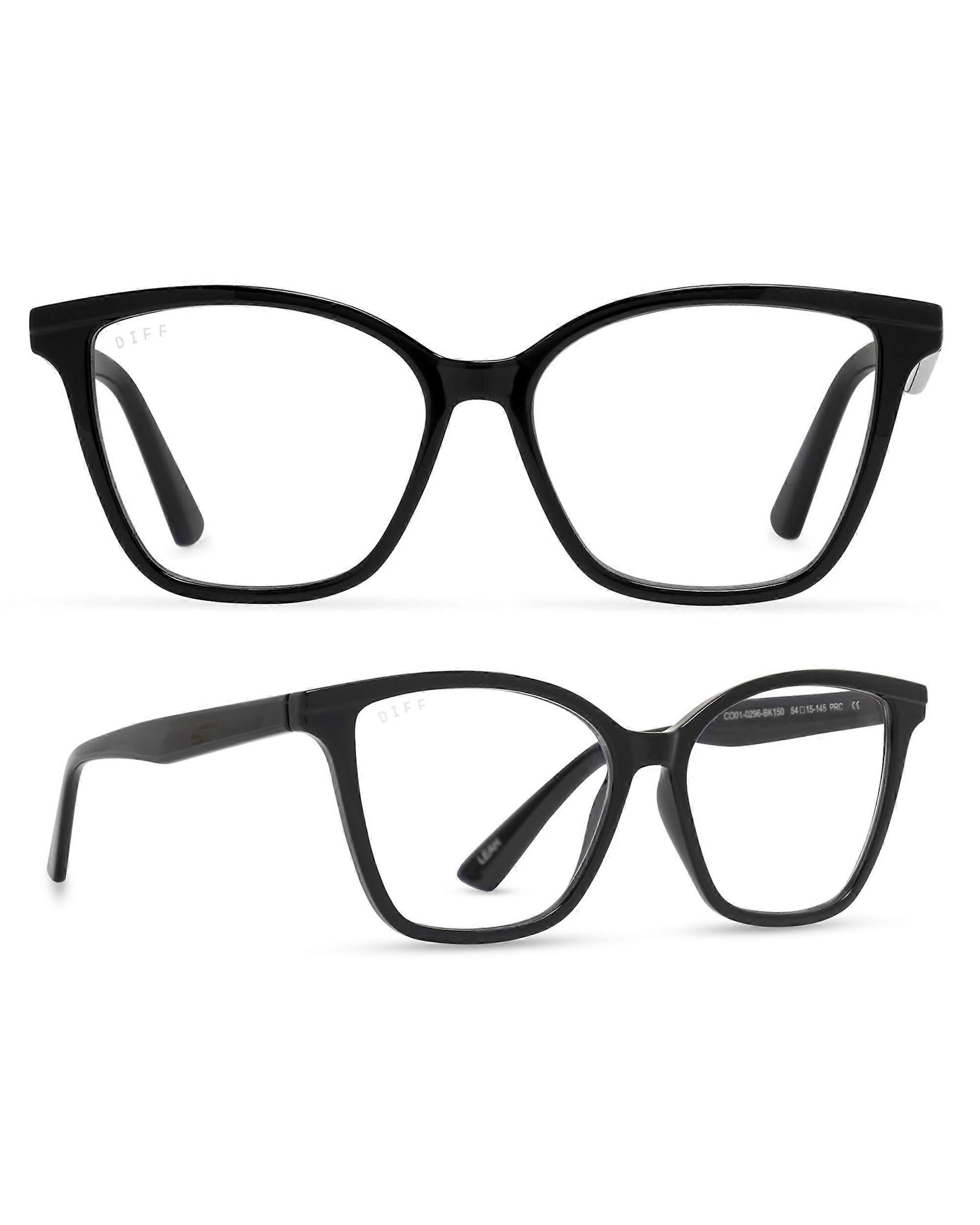 Reading Glasses for Women Leah 1 Oversized Lightweight Black Designer Blue Light Blocking Readers with Magnification