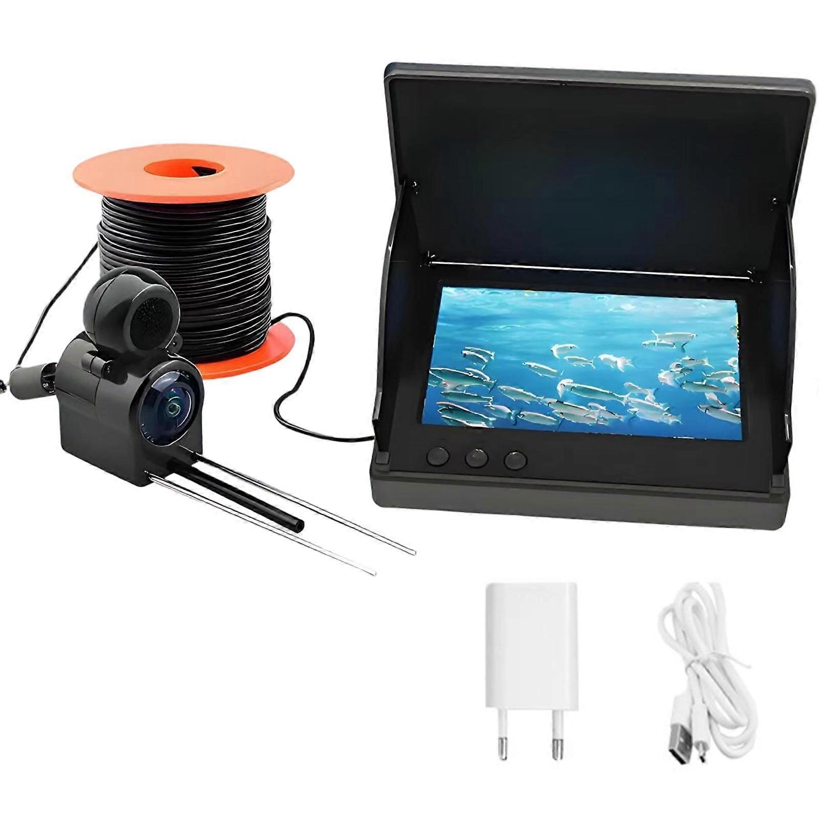 Underwater Fishing Camera 195° Wide Angles Fish Finder Camera 5inch Large Screen Night View Fishing Camera