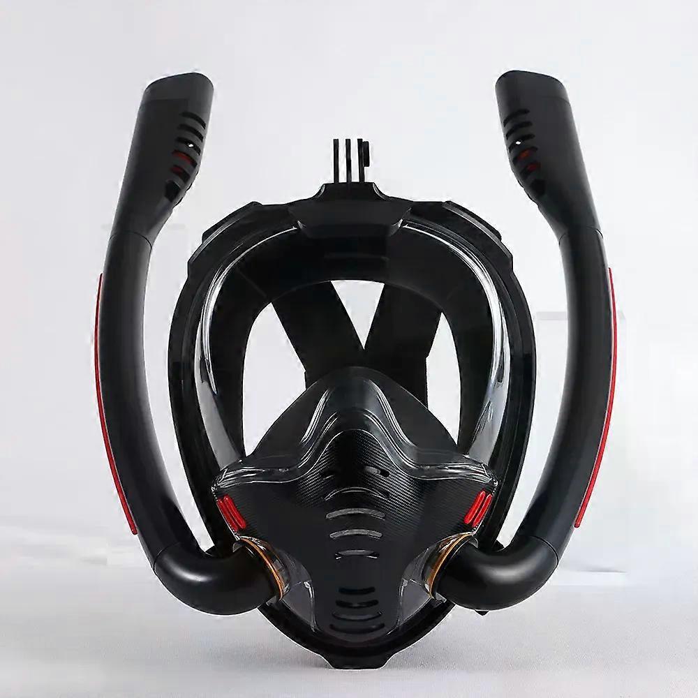Full Face Snorkel Mask with Anti-Fog Wipes 180 Degree Panoramic HD View Snorkeling Mask Anti-Leak Dry Set for Adults and Kids