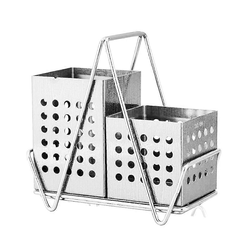 Stainless Tableware Rack Cutlery Draining Storage Holder Kitchen