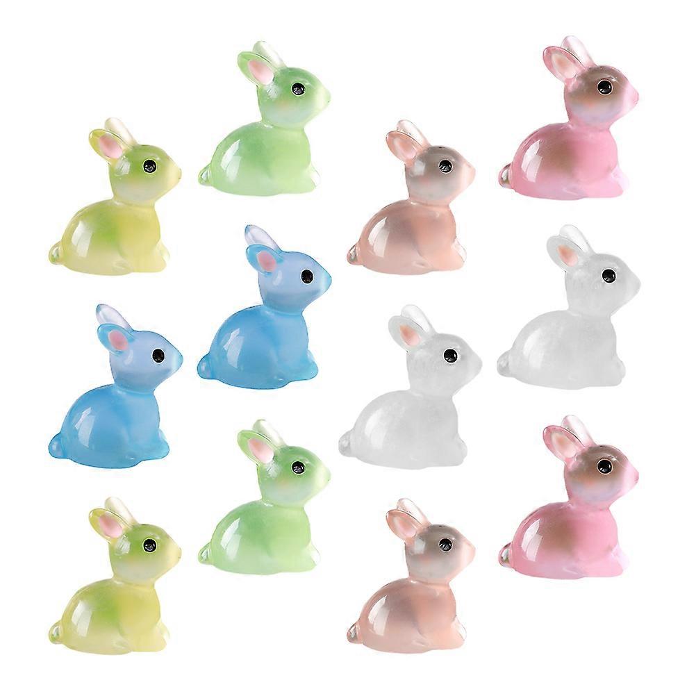 12pcs in the Figurines, Adorable Micro Landscape Statues for Garden, Dollhouse and Cake Decoration, Charming Bunny Decor